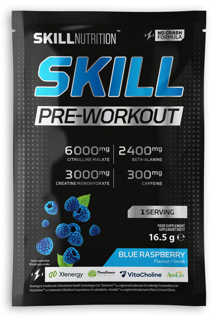 Skill Nutrition Skill Pre - Workout, Blue Raspberry - 16.5g (1 serving)