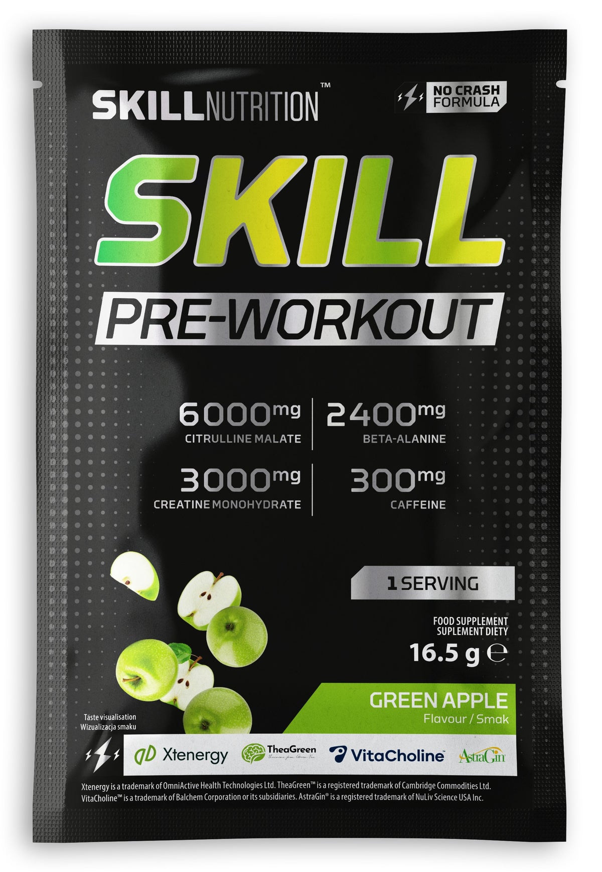 Skill Nutrition Skill Pre - Workout, Green Apple - 16.5g (1 serving)